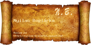 Nyilas Boglárka névjegykártya